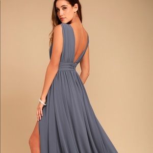Lulus heavenly hues denim blue maxi dress size M